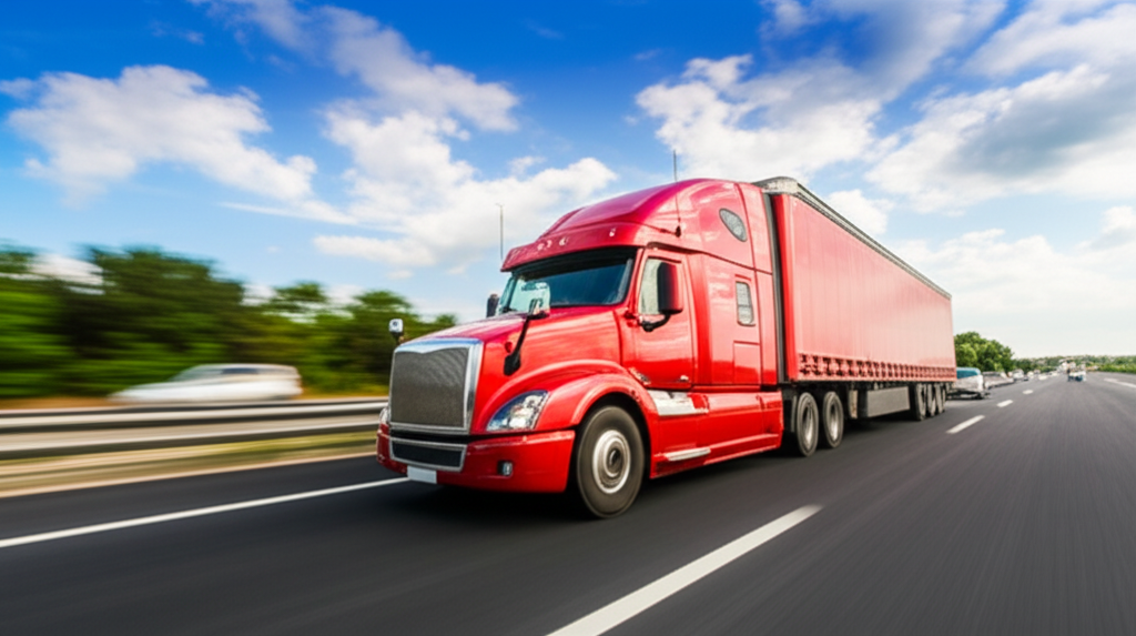Truck on highway